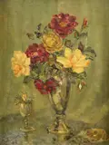 Floral still life Signed Stanley Grimm/48 by Stanley Grimm, Oil on canvas, sold May 2021
