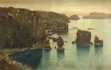 West coast of Sark showing Les Autelets Indistinctly by Arthur Spooner, Oil on canvas, sold May 2021