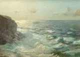 Dawn light over a calm sea Signed Julius Olsson by Julius Olsson, Oil on canvas, offered May 2021