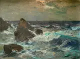 Waves crashing against the rocks Signed and inscribed Julius Olsson/ by Julius Olsson, Oil on canvas, sold May 2021