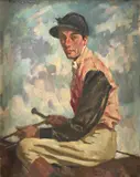 Portrait of a jockey by Frederick Whiting, Oil on canvas, sold May 2021