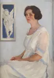 Portrait of Mrs Tom Mostyn by Leonard John Fuller, Oil on canvas, sold May 2021