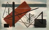 Coloured Forces Unified Signed with initial B by Albert Edward Berbank, Oil on board, sold May 2021