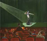 Dancer in the spotlight Signed Bertieri by Pilade Bertieri, Oil on board, sold May 2021