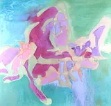 s Cradle Singed and inscribed by Jesse Leroy Smith, Mixed media on canvas, sold May 2021