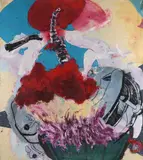 God by Mark James Nicholls, Acrylic, oil and marker pen on canvas, sold May 2021