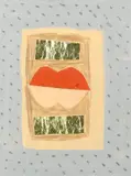 Christmas card Signed and inscribed A Merry Christmas/and a/Happy New by Breon O'Casey, Collage on paper, sold May 2021