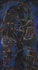 Judas Signed with initals NH by Nina Hosali, Oil on board, sold May 2021