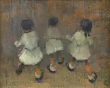 Child with towel Two by Leonard Creo, oil on board, offered May 2021