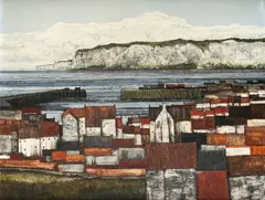 A Yorkshire coastal town Signed and dated JRidgewell 66 by John Ridgewell, Oil on canvas, sold May 2021
