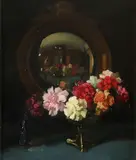 In the looking glass Signed H Davis Richter by Herbert Davis Richter, Oil on canvas, offered May 2021