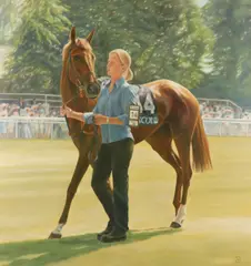 Parade ring by Alan Brassington, Oil on panel, offered May 2021