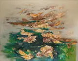 Clouds over a landscape Signed LAHOT! by Murli Lahoti, Oil on canvas, sold May 2021