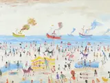 Boats Returning Signed Simeon by Simeon Stafford, Oil on board, sold May 2021