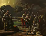Commedia dell'Arte by Cecil Todd, Oil on canvas, sold May 2021