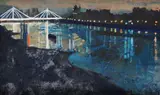 Chelsea night Tempera by Ruth Stage, Tempera on board, sold May 2021