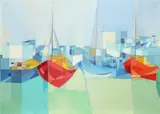 Barcos - Portimão Signed and dated SIlva Palmeira/71 by Silva Palmeira, Oil on canvas, offered May 2021