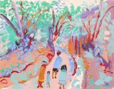 Path into the woods by Fred Yates, Oil on canvas, sold May 2021