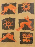 Hares and flowers Signed and dated Ryder 93 by Sophie Ryder, Collage, sold May 2021