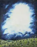 Field of Sheep Signed with initials FH by Frieda Hughes, Oil on canvas, sold May 2021