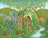 Adam and Eve in the garden of Eden Signed JOSUÉ Joseph by Josue Joseph, Oil on board, sold May 2021