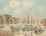 A view of Milan Cathedral Signed CVeccanti by C. Veccanti, Watercolour and pencil heightened with bodycolour, offered May 2021