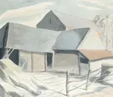 Farm buildings Signed CKeeling by Cecil Keeling, Watercolour and pencil, sold May 2021