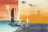 Abstract with eye With studio stamp by John Tunnard, Watercolour and bodycolour, offered May 2021