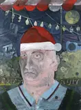 Santa by Jock McFadyen, Gouache, sold May 2021