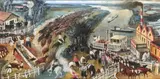 Study for the mural at the head office of Bovril Ltd Watercolour by Alan Sorrell, Watercolour, bodycolour and pencil, sold May 2021