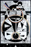 Animation of abstract forms Signed SAMSON by Peter Samson, Watercolour, black pen and pencil, sold May 2021