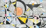 System Sol or The Motion of Astronomical Forms Signed with initials PAS by Peter Samson, Watercolour, black pen and pencil, sold May 2021