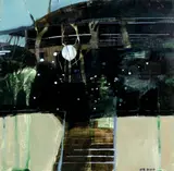 Views at Glyndebourne: Opera House at Night by Julian Sutherland-Beatson, acrylic on board, sold May 2021