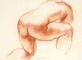 Study of a crouching nude Signed Frank Dobson by Frank Dobson, drawing, sold May 2021
