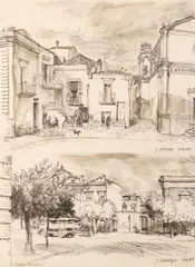 Italy Signed and dated twice J by John Aldridge, Pen and ink, and wash, sold May 2021