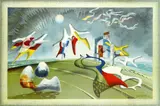 Holiday Coloured lithograph by John Tunnard, lithograph, sold May 2021