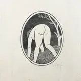 Woman bending Inscribed proof by Eric Gill, Wood engraving, sold May 2021