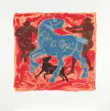 Taming a horse Signed by Lin Jammet, Screenprint, sold May 2021