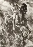 Horse and rider Signed by Lin Jammet, Lithograph, sold May 2021