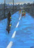 La Route Bleue Signed MIRET by Axel Miret, Pastel, sold May 2021