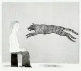 A Black Cat Leaping by David Hockney, Etching and aquatint, sold May 2021