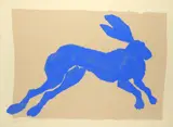 Blue hare Signed and numbered 41/70 Ryder by Sophie Ryder, Lithograph, sold May 2021