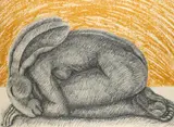Kneeling lady-hare Signed by Sophie Ryder, Lithograph, sold May 2021