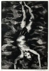 Falling Signed by Anthony Farrell, Etching and aquatint, sold May 2021