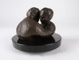 Embrace Signed by Doreen Kern, Bronze on a rotating slate base, sold May 2021
