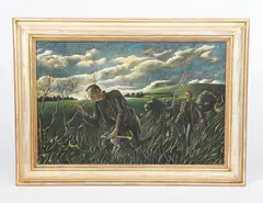 Adders in Violets egg tempera by Peter Messer, oil, sold Oct 2020