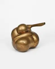 Pointing figure polished bronze by Bernard Meadowes, bronze, sold Oct 2020