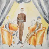 Cocktails by Dorte Clara Dodo Burgner, watercolour on paper, sold Oct 2020