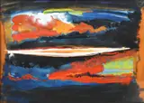 Split II by Keith Newstead, gouache on paper, offered Oct 2020