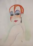 Portrait of a young woman by Dorte Clara Dodo Burgner, pencil and wash on paper, sold Oct 2020